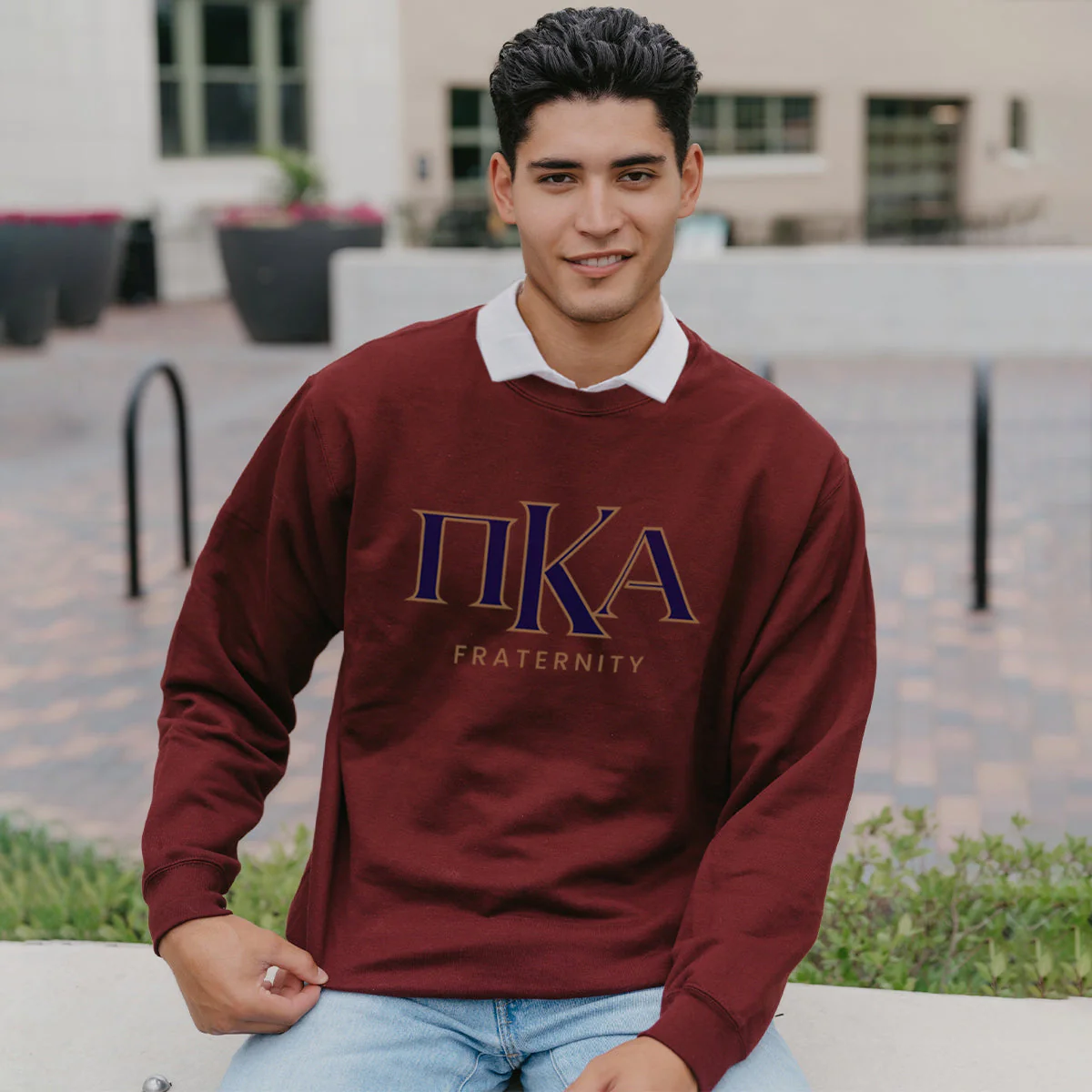Pike Maroon Old School Crewneck - Image 3
